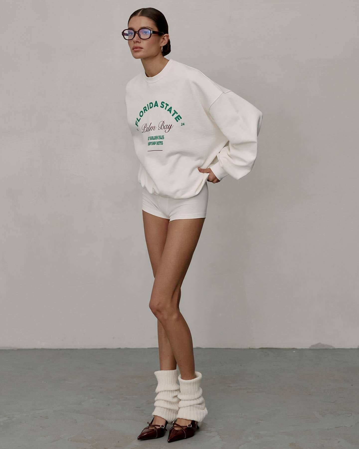 Vintage Print Loose Sport Hoodie