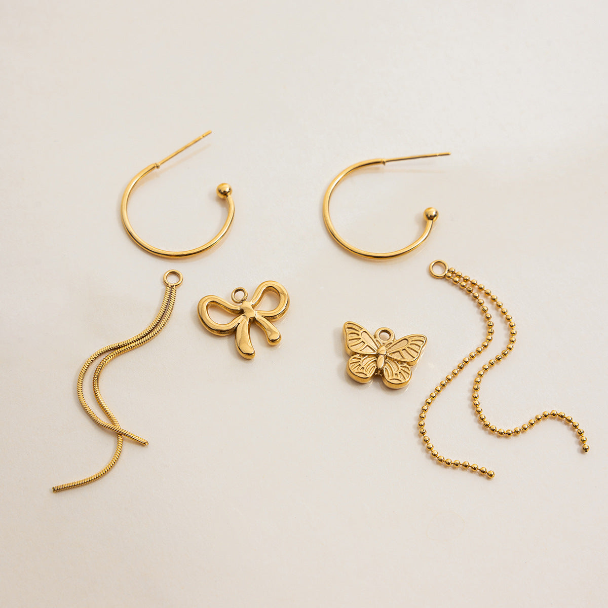 Bow Knot Tassel Dangle Hook Earrings