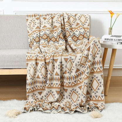 Bohemian Tassel Soft Knit Throw Blanket