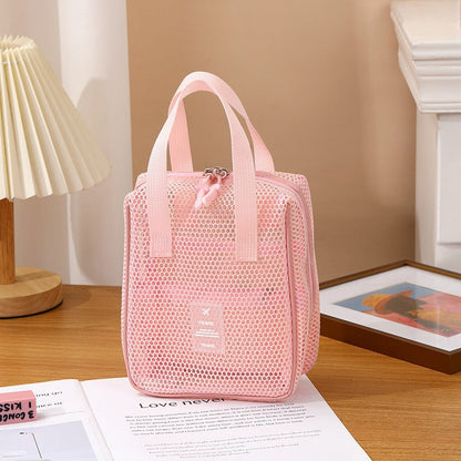 Solid Color Foldable Organizer Tote Bag