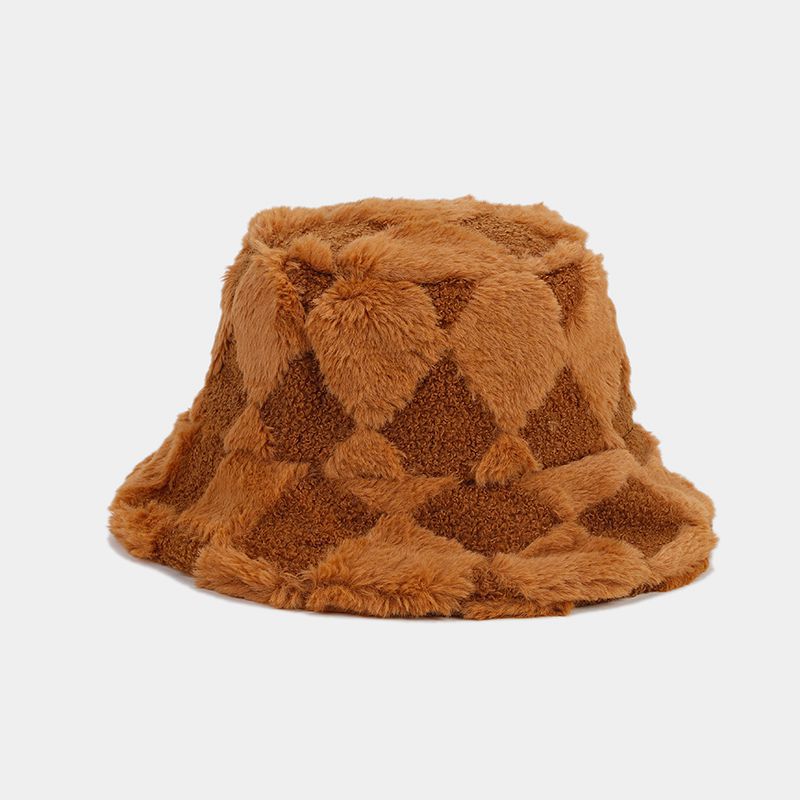 Solid Color Simple Diamond Checker Bucket Hats