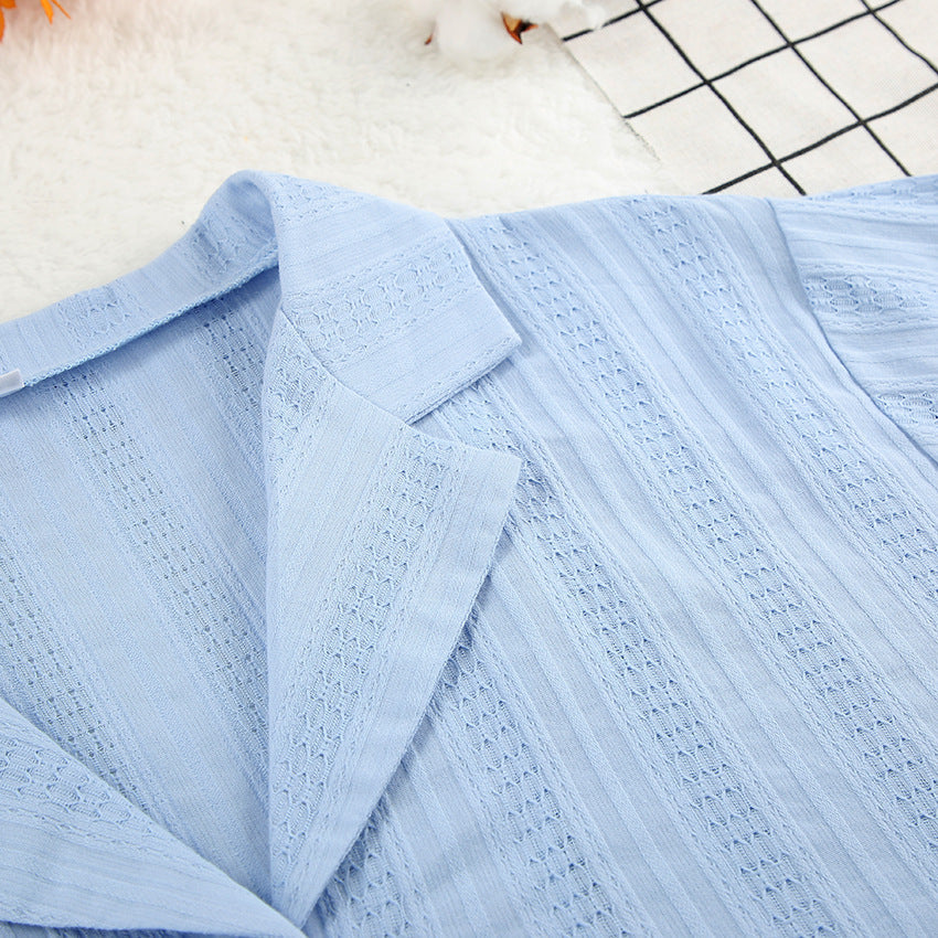 Jacquard Solid Color Soft Sleepwear Sets