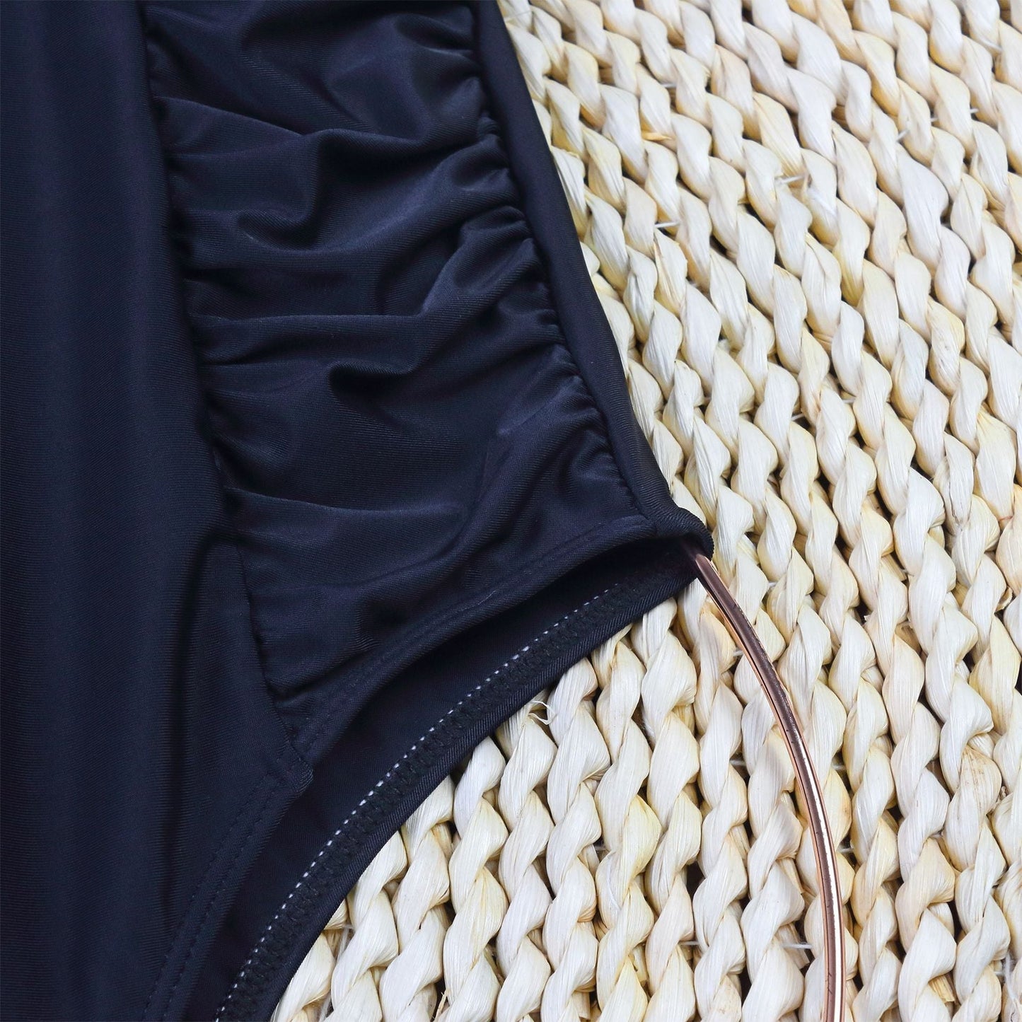 Flounce V-Neck Backless One Piece Swimwear