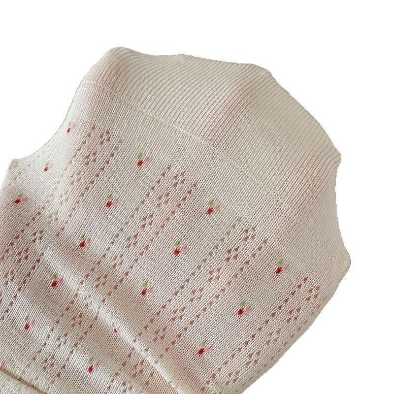 Casual Ruffle Flower Crew Cotton Socks