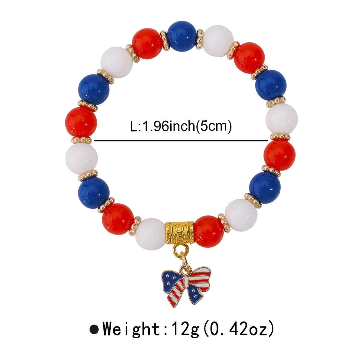 Minimalist USA Pendant Acrylic Beaded Bracelet