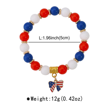 Minimalist USA Pendant Acrylic Beaded Bracelet