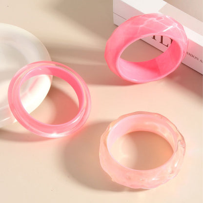 Pink Shiny Simple Acrylic Bracelets