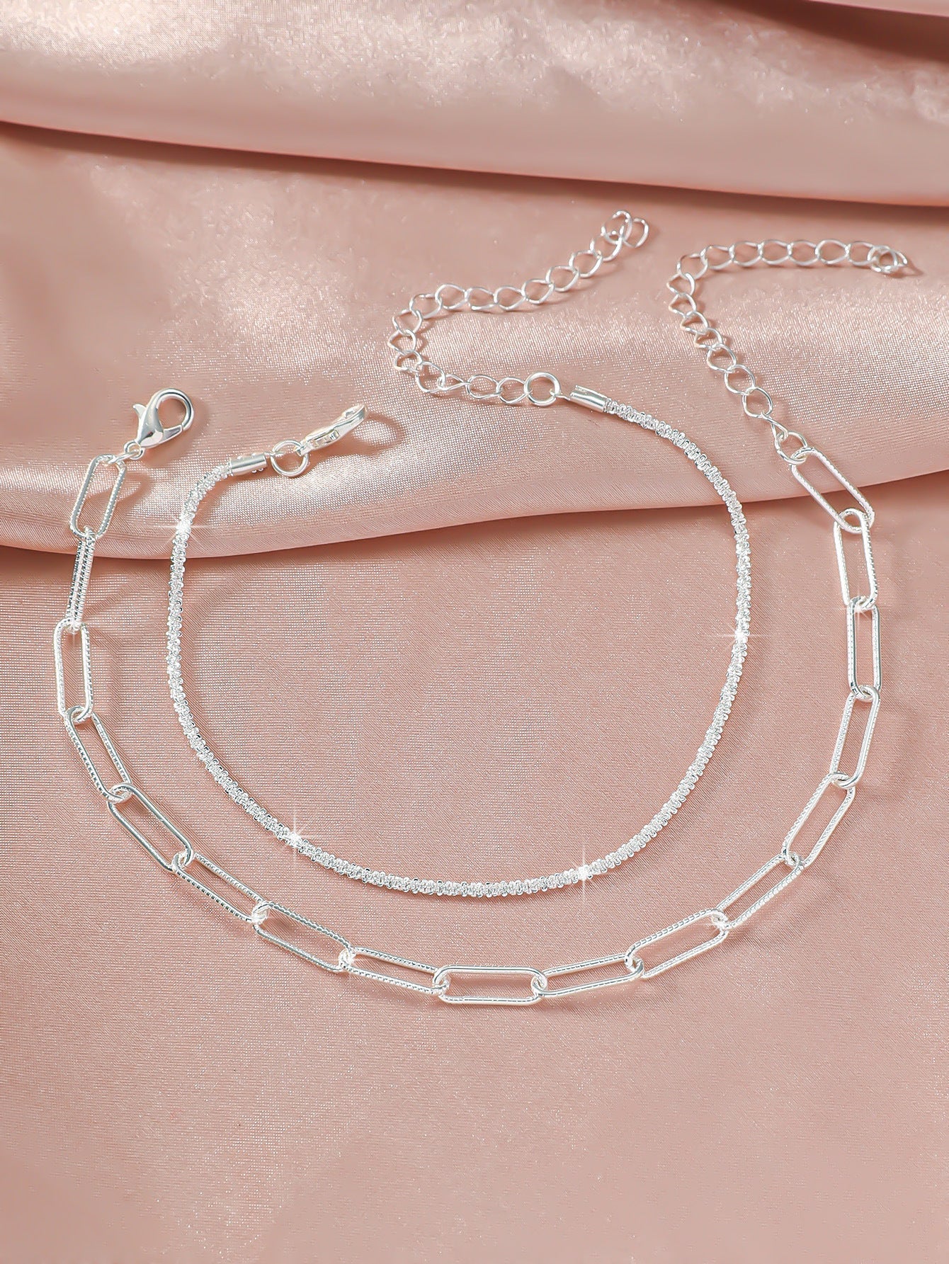 Simple Glitter Double Anklet