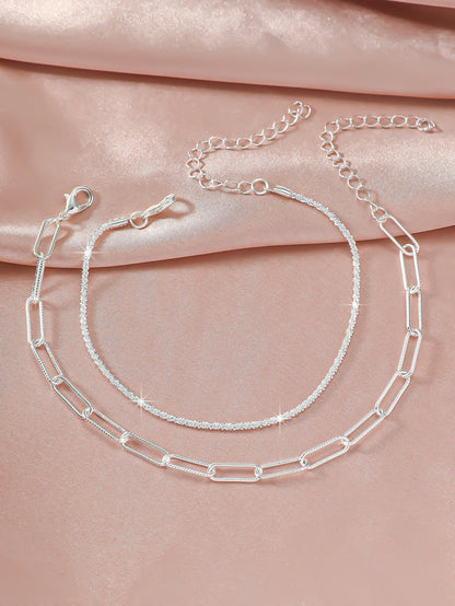 Simple Glitter Double Anklet