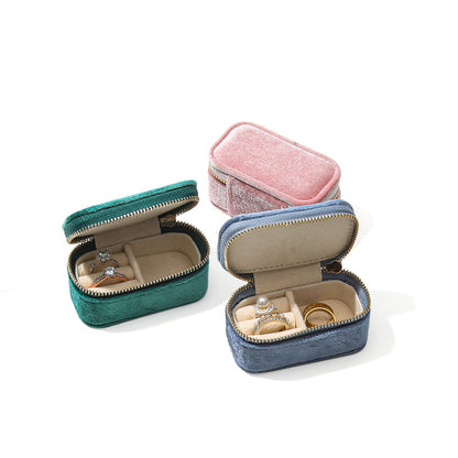 Solid Color Plush Portable Jewelry Set