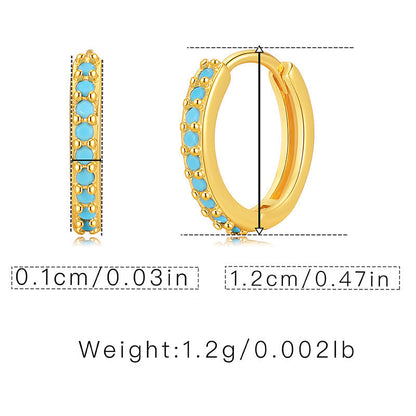Simple Turquoise Vintage Hoop Earrings