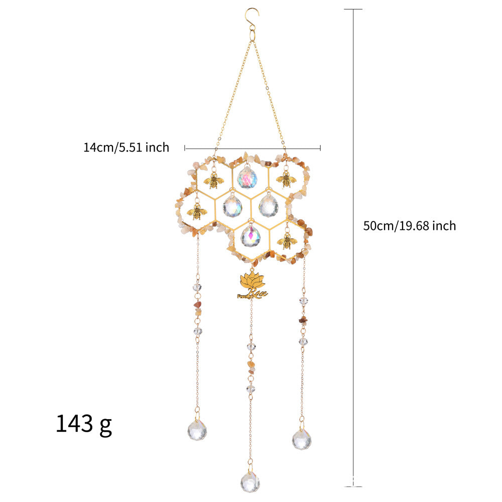 Stone Cross Bee Crystal Home Hangings