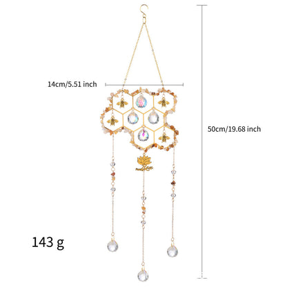 Stone Cross Bee Crystal Home Hangings