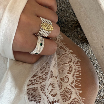 Trendy Silver Wide Open Band Ring