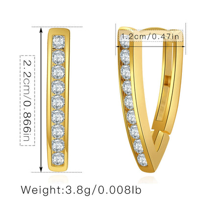 V Shaped Diamond Hoop Earrings