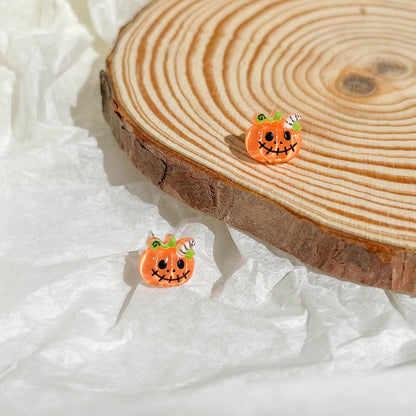 Cute Mini Pumpkin Ghost Halloween Stud Earrings