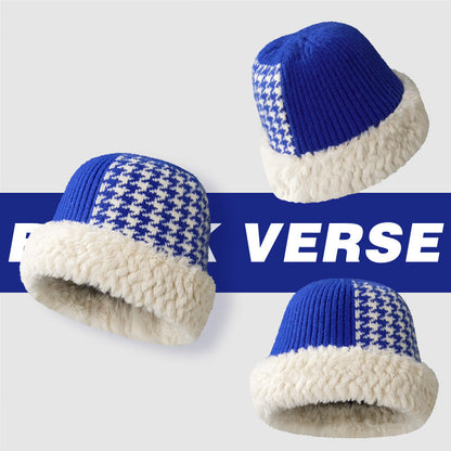 Color Block Plushed Padded Bucket Hat