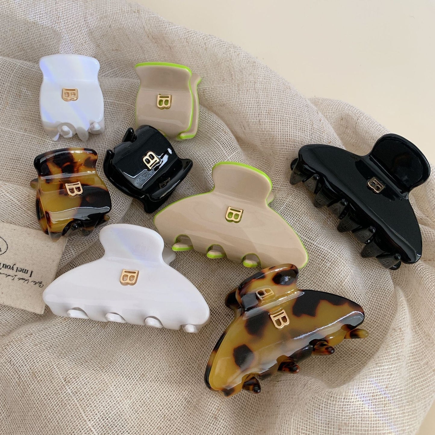 Simple Letter Acetate Hair Claw Clip