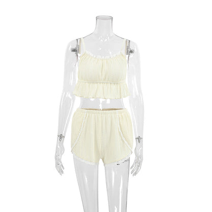 Hellow Lace Flounce Sleepwear Sets