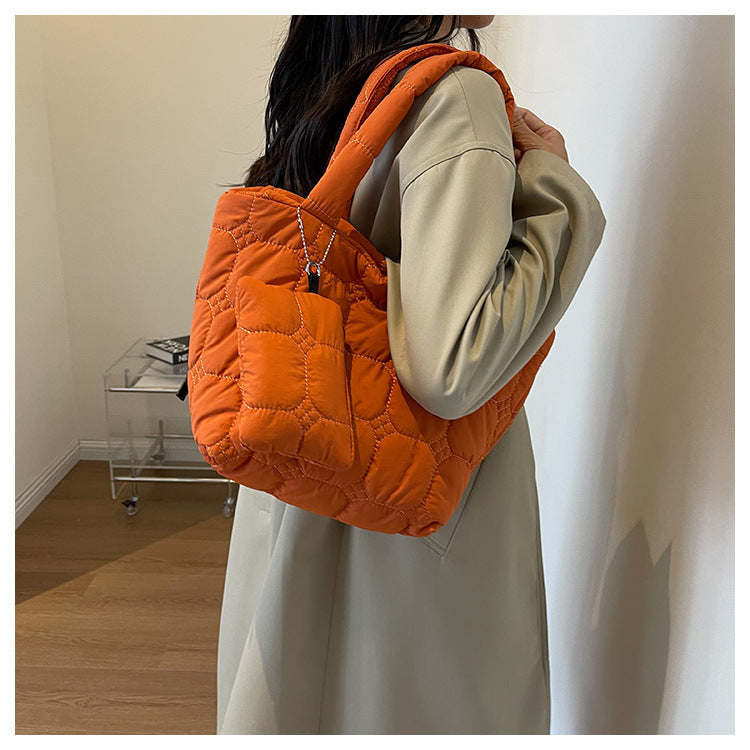 Simple Solid Color Large Capacity Tote Bag