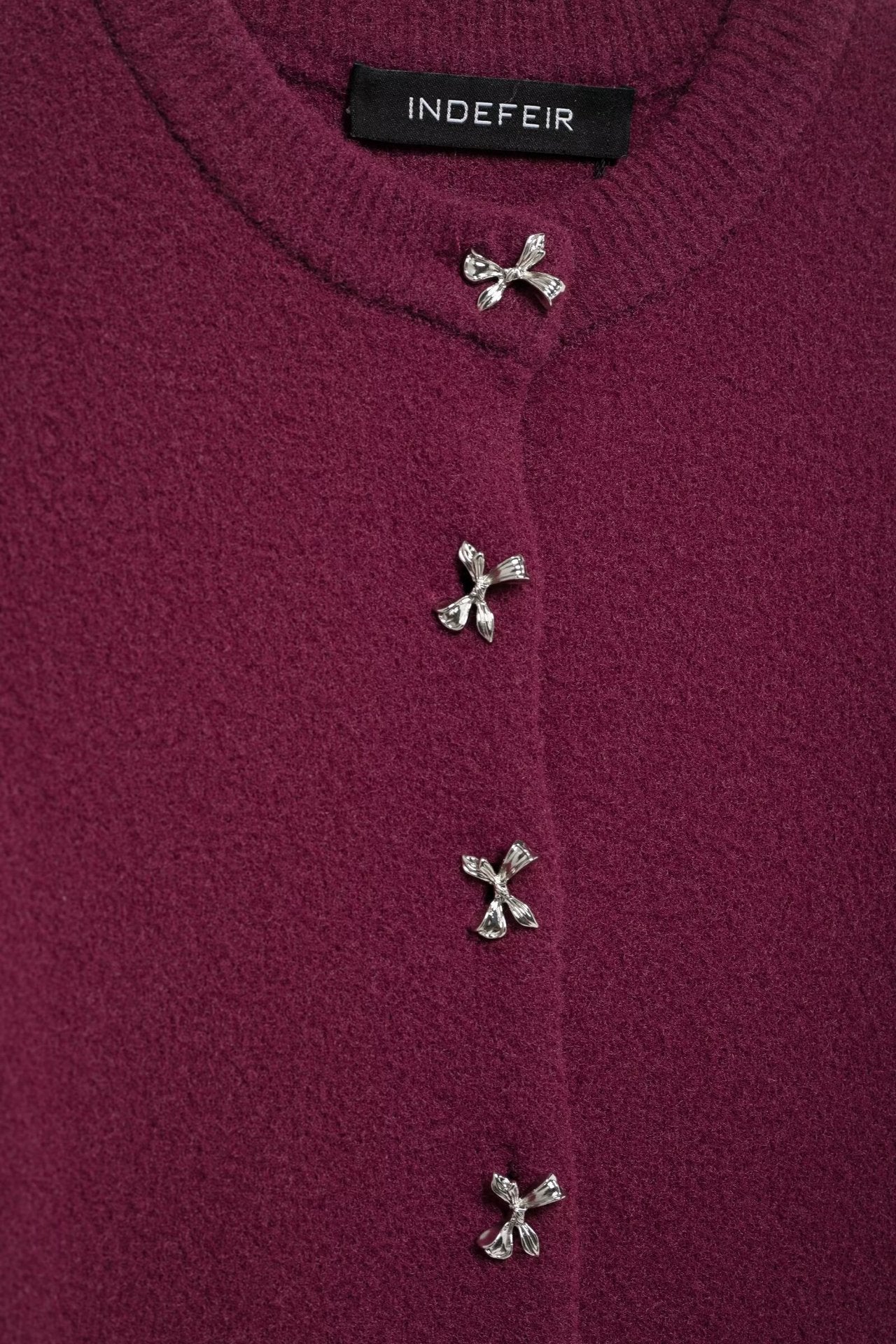 Classic Bow Button Down Knit Cardigan Top