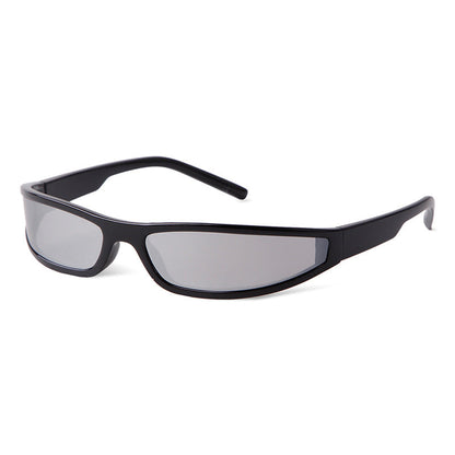 Trendy Small Narrow Frame Futuristic Sunglasses