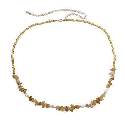 Trendy Crushed Stone Beaded Waist Chain