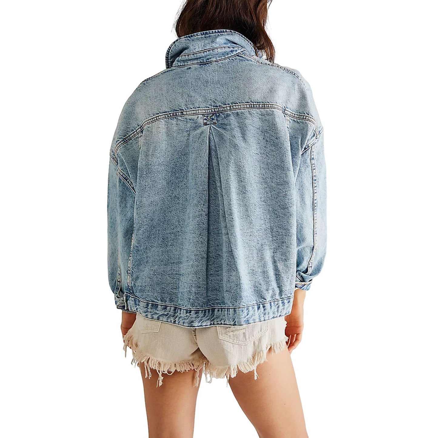 Trendy Loose Solid Color Denim Jacket