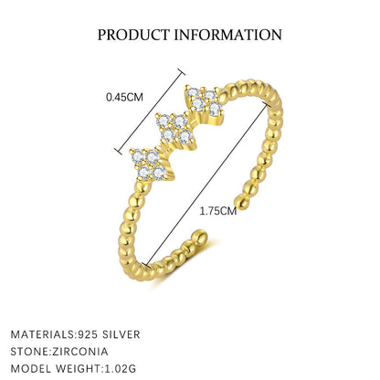 Zircon Cross Simple Adjustable Rings