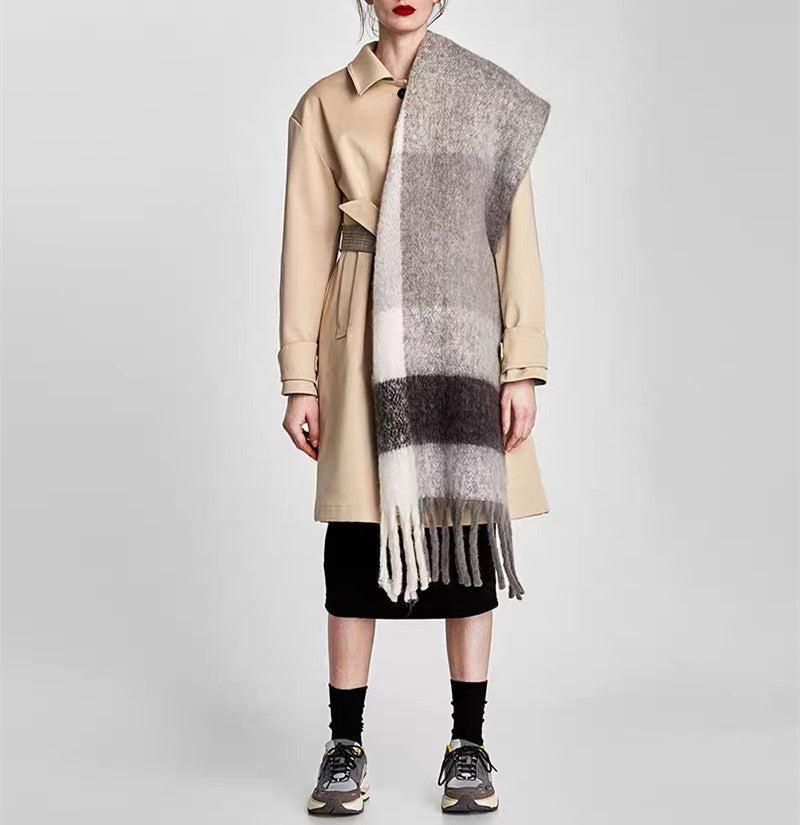 Patchwork Color Tassel Scarves