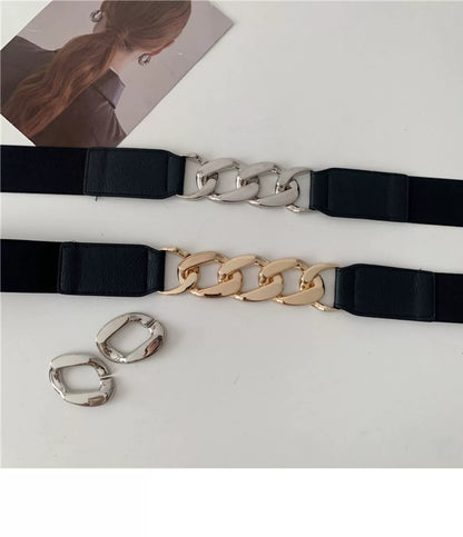 Stretchy Chain Splicing Simple Waist Belt