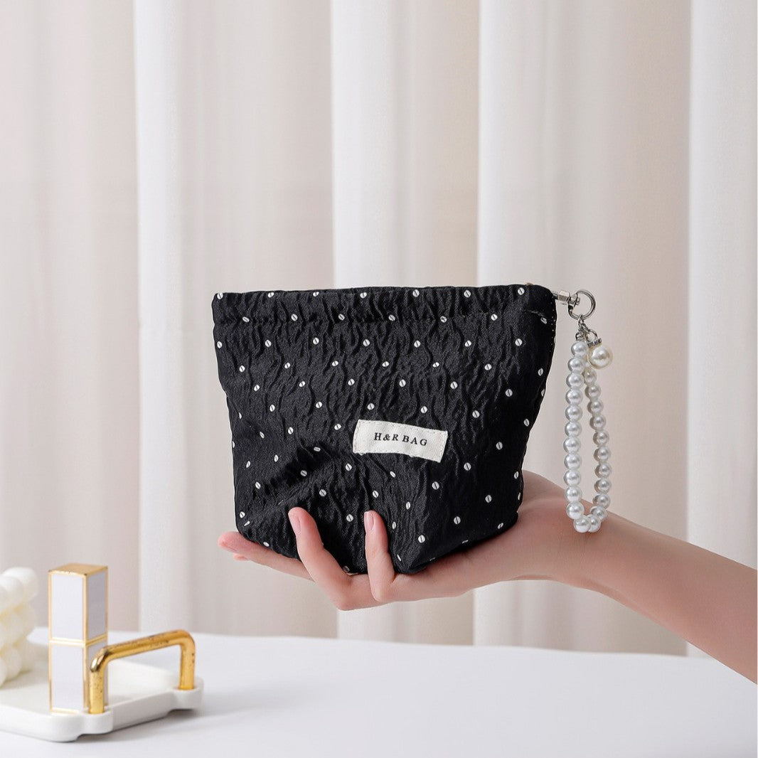 Polka Dot Color Block Simple Cosmetic Bag