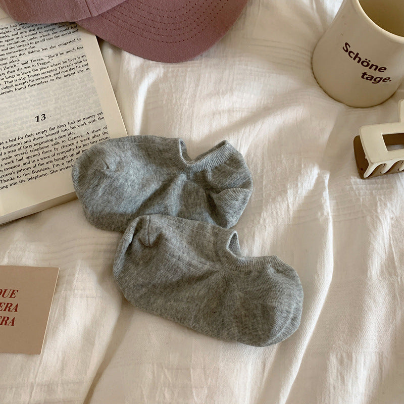 Solid Color Simple Low Ankle Socks
