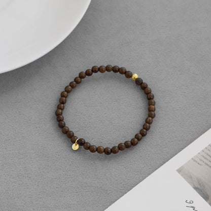 Natural Wood Round Beaded Handmade Bracelet