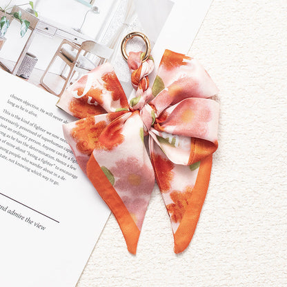 Vintage Print Satin Bow Bag Charms