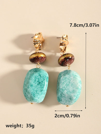 Trendy Multilayer Irregular Resin Stud Earrings
