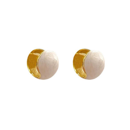 Luxury Round Drip Glaze Stud Earrings