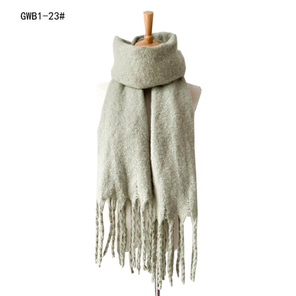 Solid Color Tassel Soft Scarves