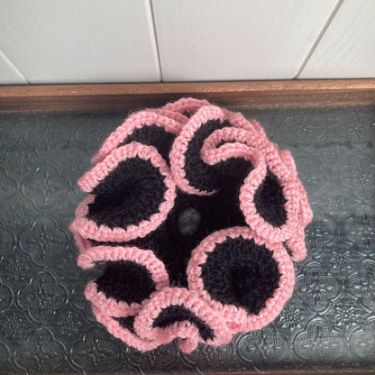 Color Contrast Ruffled Handmade Crochet Scrunchies