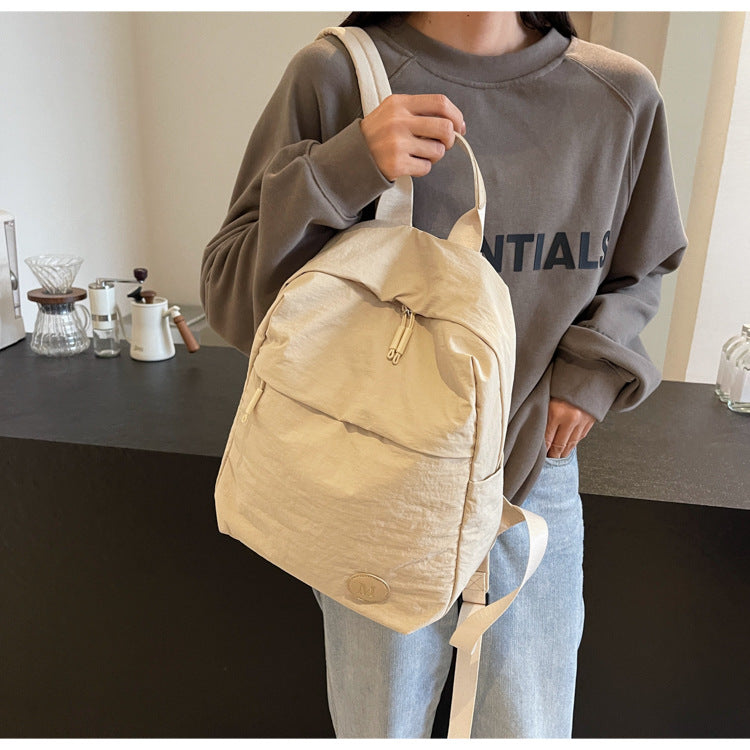 Casual Solid Color Portable Travel Backpack