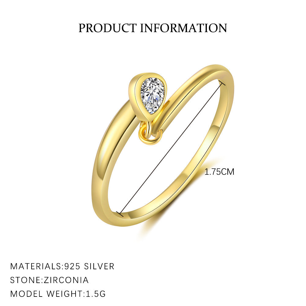 Zircon Cross Simple Adjustable Rings