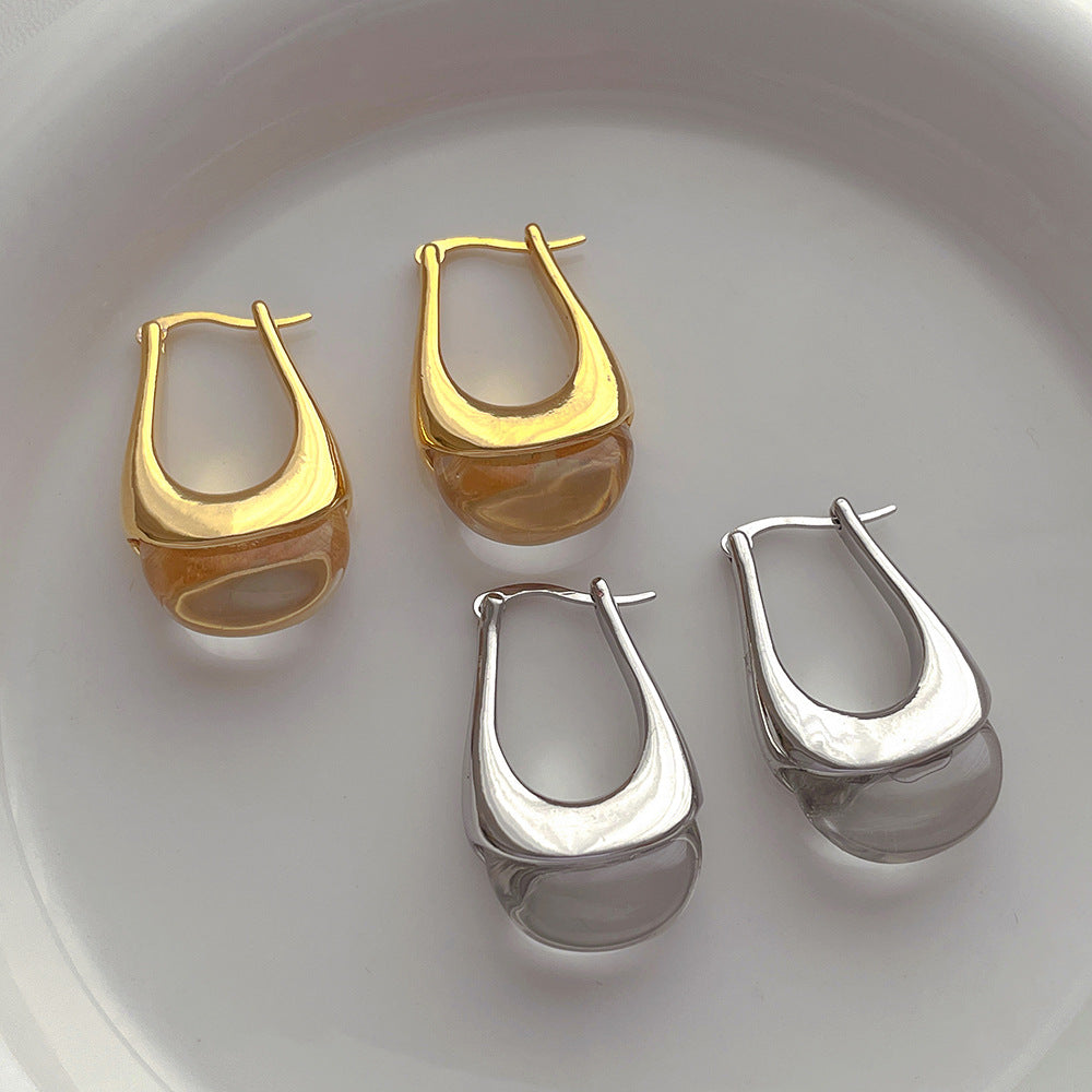 Vintage Crystal Elegant Simple Hoop Earrings