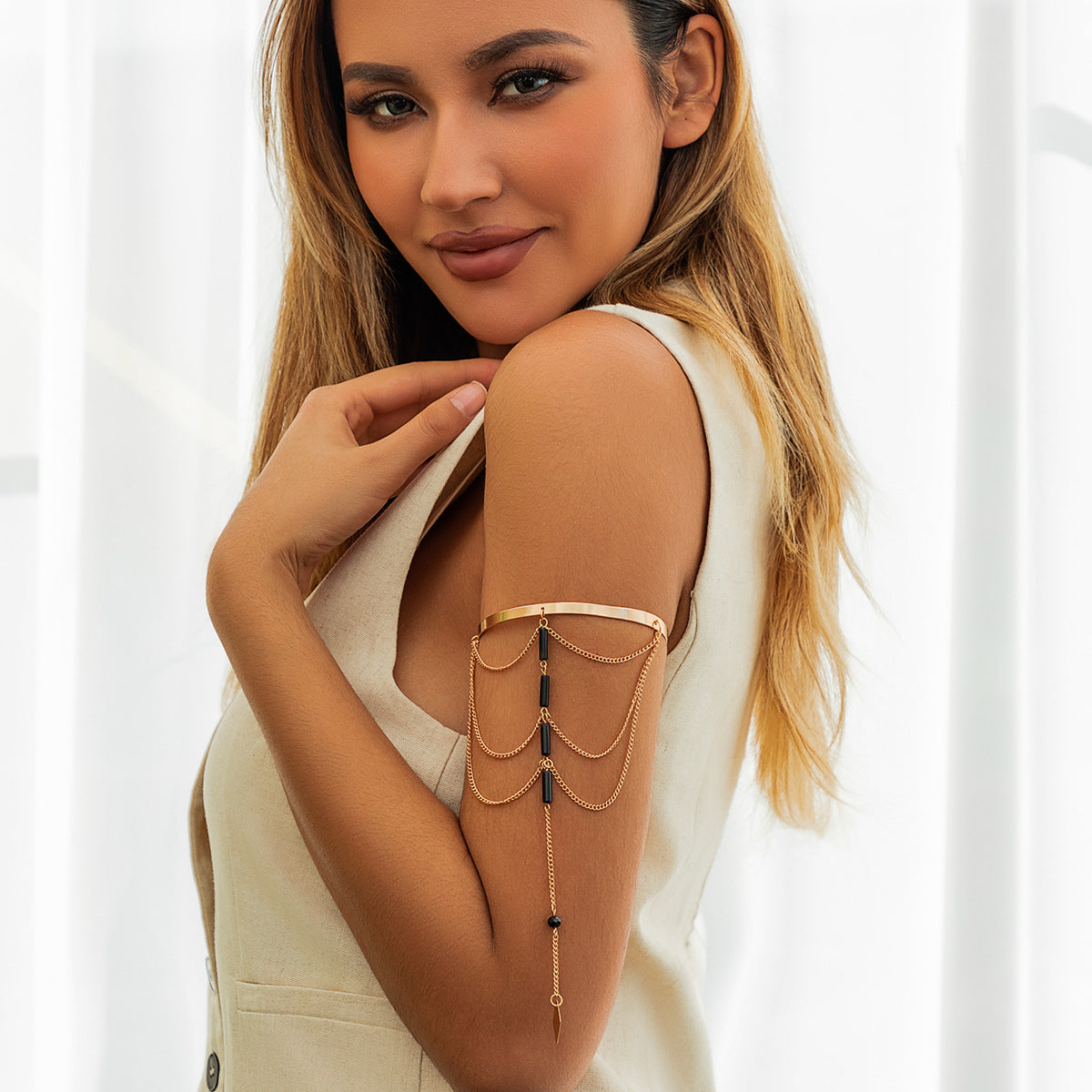 Turquoise Tassel Elegant Arm Cuff