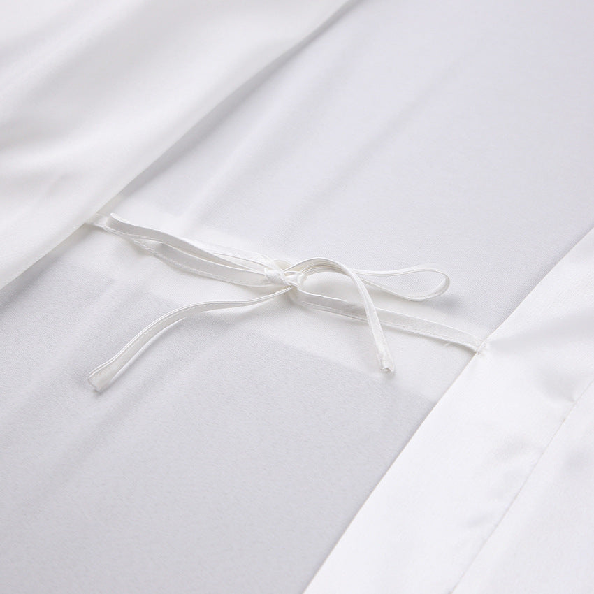 Feather Loose Waist Tie Long Dress