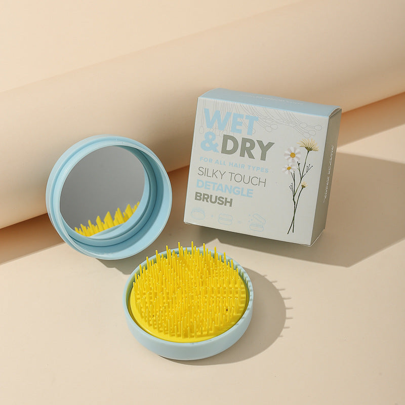 Folding Mini Pocket Cute Comb with Mirror