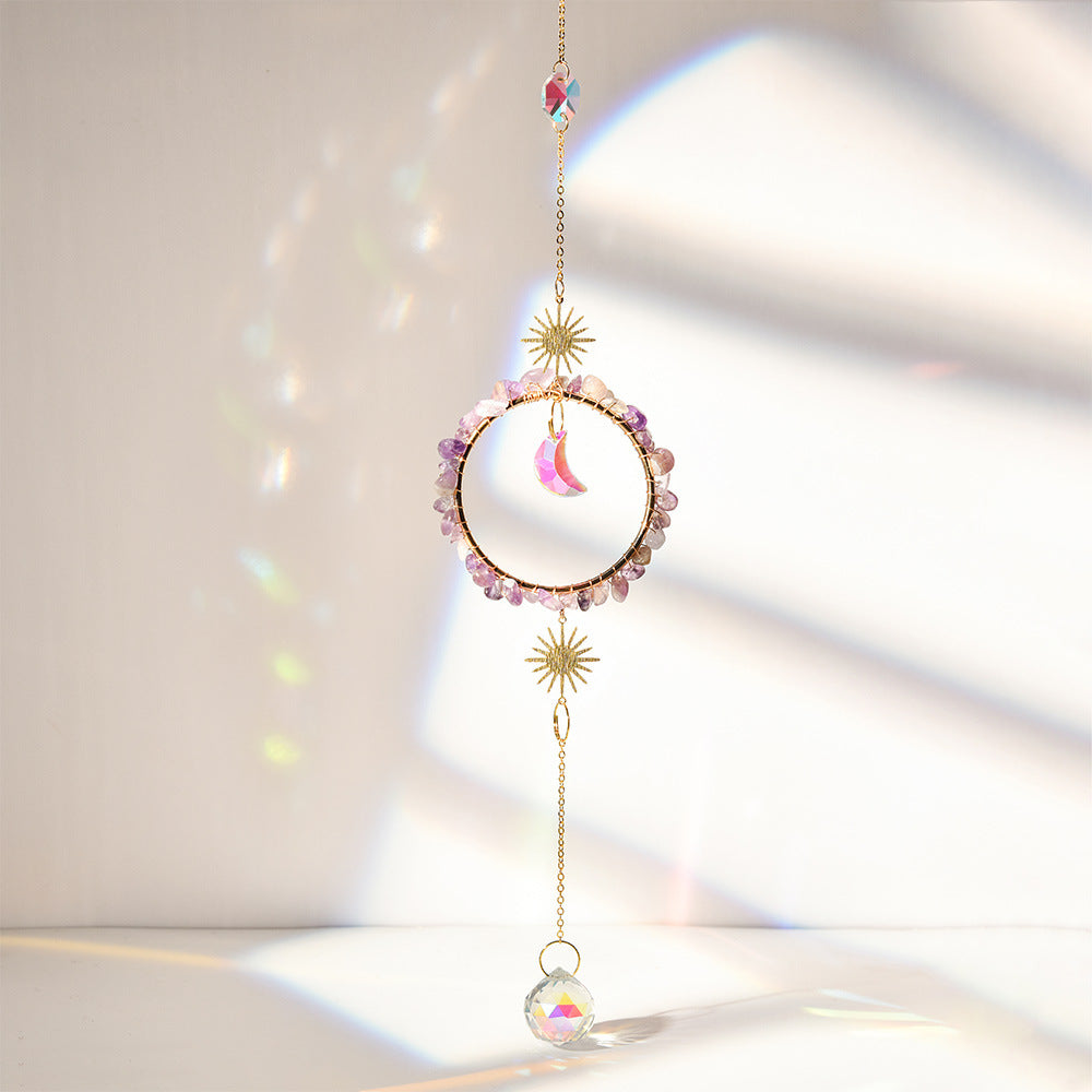 Colorful Stone Cross Crystal Home Hangings