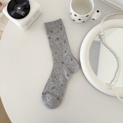 Sweet Floral Hollow Thin Socks