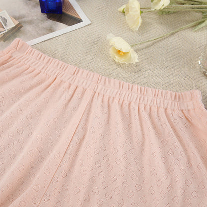 Love Jacquard Solid Color Sleepwear Sets