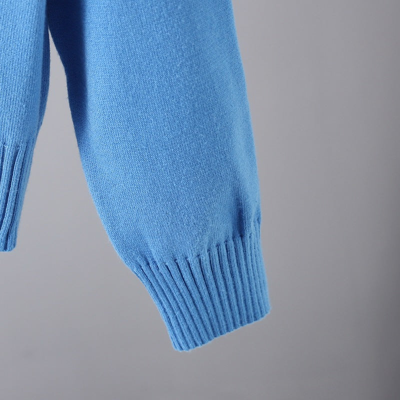 2+Solid Color High Collar Knit Sets