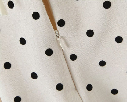 Trendy Polka Dot Tie Back Pleated Dress